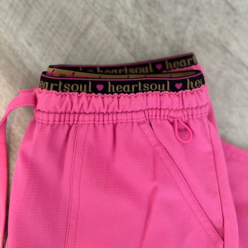 Bright pink Heartsoul scrub pant